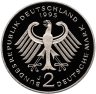 Купить Германия 2 марки 1995 J Людвиг Эрхард, 40 лет Федеративной Республике (1948-1988) знак монетного двора: "J" - Гамбург