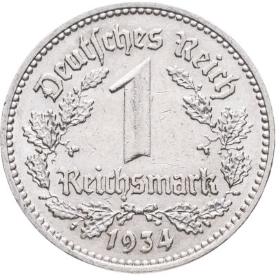 купить Германия, Третий рейх 1 рейхсмарка 1934 F