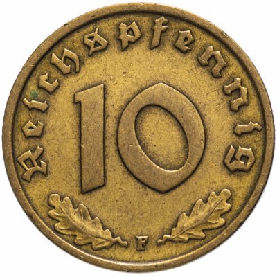 Купить Германия (Третий Рейх) 10 рейхспфеннигов 1937 "F"