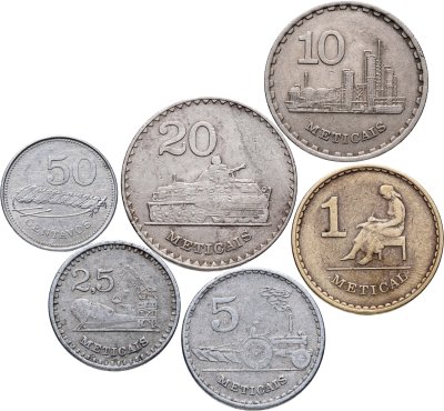 купить Мозамбик набор 6 монет 1980-1982 года