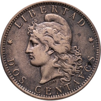 купить Аргентина 2 сентаво (centavo) 1891