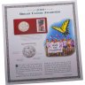 Купить США 50 центов (1/2 доллара, half dollar) 2018 D осведомленность о раке молочной железы знак монетного двора:  "D" - Денвер, в буклете с маркой