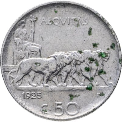 купить Италия 50 чентезимо (centesimi) 1925