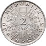Купить Австрия 2 шиллинга (shillings) 1929 "100 лет со дня рождения Теодора Бильрота"
