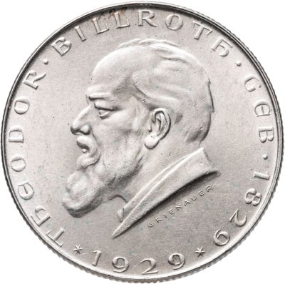 купить Австрия 2 шиллинга (shillings) 1929 "100 лет со дня рождения Теодора Бильрота"