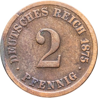 купить Германия 2 пфеннига (pfennig) 1875 D знак монетного двора: "D" - Мюнхен