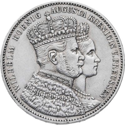 купить Германия, Пруссия 1 союзный талер (vereinstaler) 1861 "Коронация Вильгельма I и Августы"