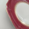 Купить Блюдо сервировочное с бордовым кантом, фарфор, крытье, золочение, Oscar Schlegelmilch, ГДР, 1950-1972 гг.