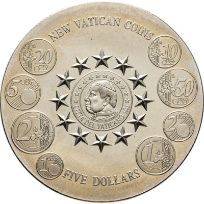 купить Либерия 5 долларов 2003 Евро - новые монеты Ватикана