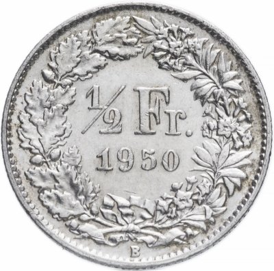 купить Швейцария 1/2 франка 1950