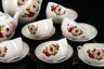 Купить Сервиз чайный на 6 персон, украшенный цветочным декором (14 предметов), фарфор, деколь, Дмитровский фарфоровый завод (ДФЗ Вербилки), СССР, 1980-1990 гг.