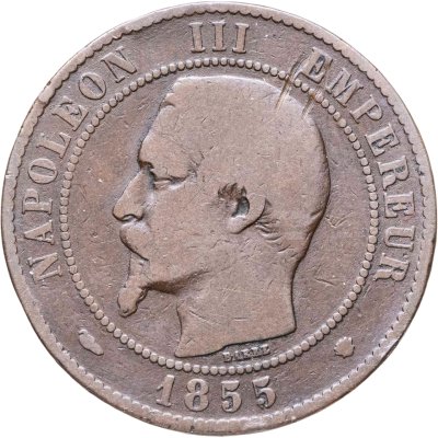 купить Франция 10 сантимов (centimes) 1855 MA знак монетного двора: "MA" - Марсель