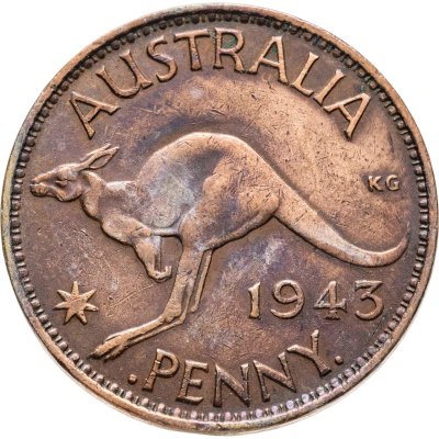 купить Австралия 1 пенни (penny) 1943 Точка после "PENNY"