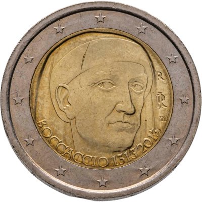 купить Италия 2 евро 2013 "700 лет со дня рождения Джованни Боккаччо"