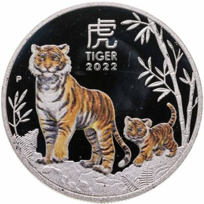 купить Австралия 1 доллар 2022 Год тигра "Тигр с тигренком", Цветное покрытие