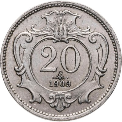 купить Австрия 20 геллеров (heller) 1909