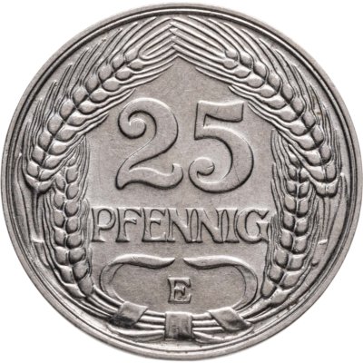 купить Германия 25 пфеннигов (pfennig) 1911 E