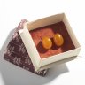 Купить Серьги (клипсы) с янтарными вставками в коробочке (в подборе), металл, золочение, Калининградский Янтарный комбинат, СССР, 1971 г.