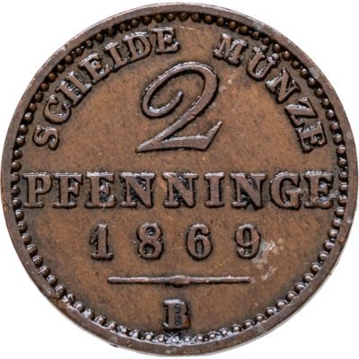 купить Пруссия 2 пфеннинга 1869 В