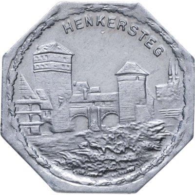 купить Германия (Нюрнберг) нотгельд 20 пфеннигов 1921 "Мост палача" трамвайный жетон