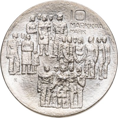 купить Финляндия 10 марок (markkaa) 1977 60 лет независимости