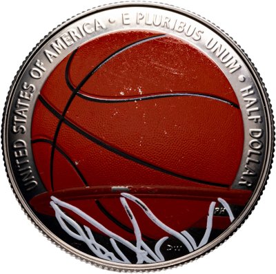 купить США 50 центов (1/2 доллара, half dollar) 2020 ""Зал Славы Баскетбола"" Знак монетного двора: "S" - Сан-Франциско, цветное покрытие