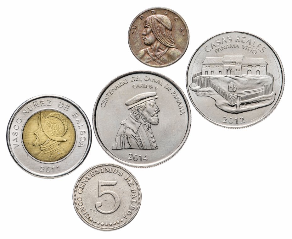 купить Панама набор из 5 монет 1966-2014