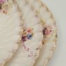 Купить Набор обеденных тарелок на 4 персоны, украшенных цветочным декором, Фаянсовая фабрика "Franz Anton Mehlem", фаянс, роспись, золочение, Германия, 1900-1920 гг.