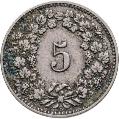купить Швейцария 5 раппенов (rappen) 1901