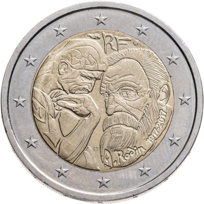 купить Франция 2 евро 2017 "100 лет со дня смерти Огюста Родена"
