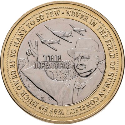 купить Джерси 2 фунта 2024 ОШИБКА - БЕЗ НОМИНАЛА НА АВЕРСЕ "150 лет со дня рождения Уинстона Черчилля. Лидер"