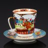 Купить [Авторская] Кофейная пара "Садко", автор Лада Хуртина, фарфор, роспись, золочение, Ленинградский фарфоровый завод (ЛФЗ), Российская Федерация, 1999 г.