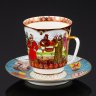 Купить [Авторская] Кофейная пара "Садко", автор Лада Хуртина, фарфор, роспись, золочение, Ленинградский фарфоровый завод (ЛФЗ), Российская Федерация, 1999 г.