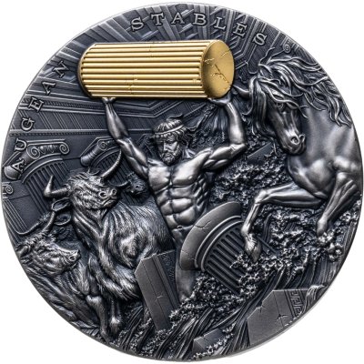 купить Остров Ниуэ 5 долларов 2021 "12 подвигов Геракла: Авгиевы конюшни", в футляре с сертификатом