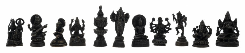 купить Набор из 11 миниатюрных статуэток "Индуистские божества" (в подборе), латунь, Индия, 1970-1990 гг.