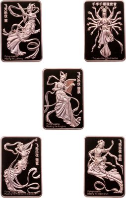 купить Самоа 20 центов 2025 набор из 5-ти монет "Летающие апсары" в рамках