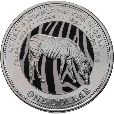 купить Фиджи 1 доллар 2009 "Великие животные мира - Зебра"