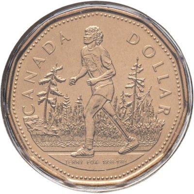 купить Канада 1 доллар 2005 "25 лет Марафону Надежды", в оригинальном конверте монетного двора