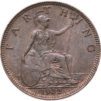 купить Великобритания 1 фартинг (farthing) 1932