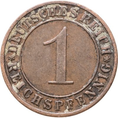 купить Германия 1 рейхспфенниг (reichspfennig) 1931, знак монетного двора "E" — Мульденхюттен