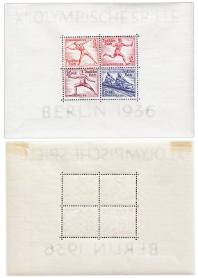 купить Германия, Третий Рейх 1936 "Летние олимпийские игры" Блок - 6 толстая бумага