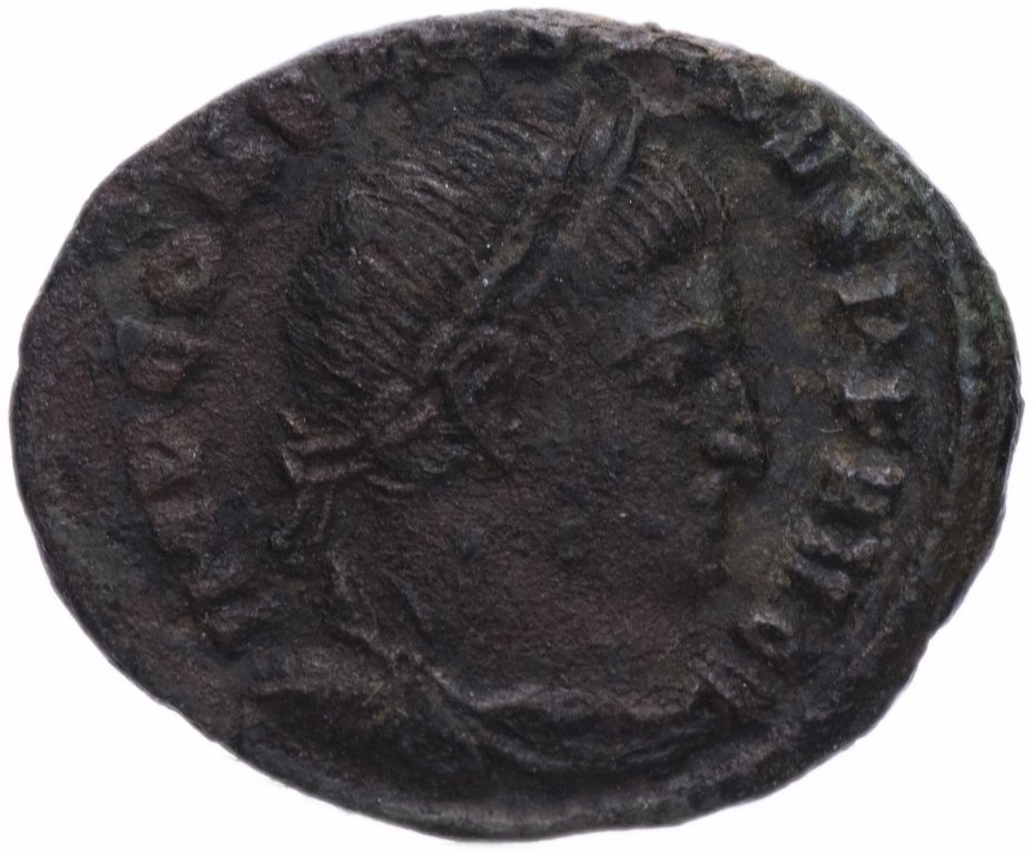 купить Римская Империя Константин I 306-337 гг фоллис (реверс: Сол стоит вправо, правая рука поднята, в левой – шар)