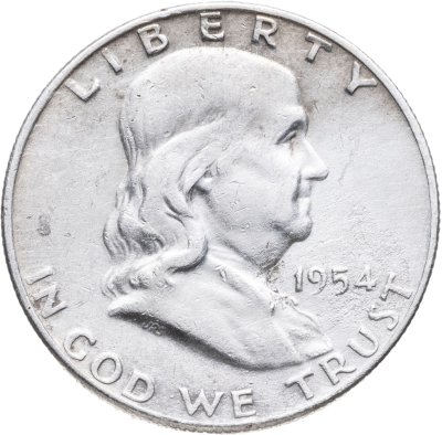 купить США 50 центов (1/2 доллара, half dollar) 1954 Franklin Half Dollar