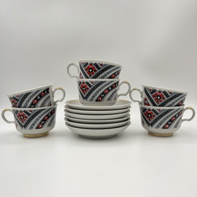 купить Набор из 6 чайных пар, фарфор, крытье, золочение, Тернопольский фарфоровый завод, СССР, 1975-1991 гг.