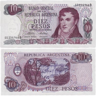 купить Аргентина 10 песо 1973-1976 Decreto Ley (Pick 295(3)