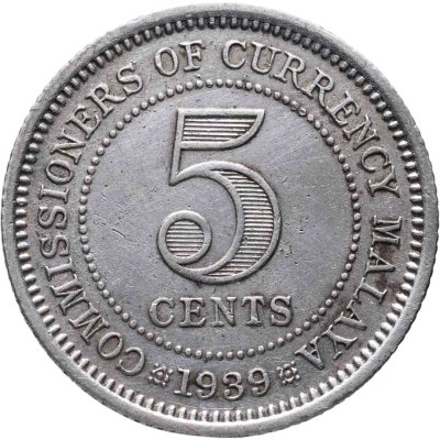 купить Малайя 5 центов (cents) 1939