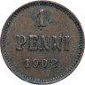 Купить 1 пенни (penny) 1908, монета для Финляндии
