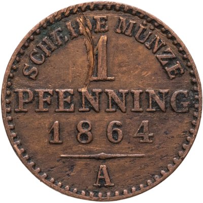 купить Германия, Пруссия 1 пфенниг 1864