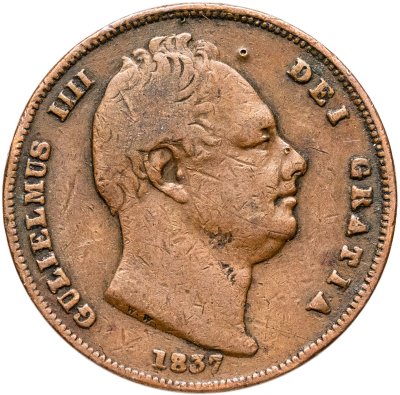 купить Великобритания 1 фартинг (farthing) 1837