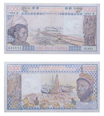 купить Французская Западная Африка 5000 франков 1991